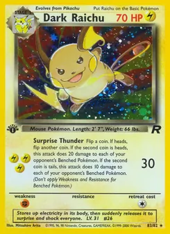Dark Raichu — Team Rocket